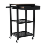 Casa si Gradina - Bucatarie si vesela - Ustensile bucatarie - Cosuri servire - Carucior de servire, natural/negru, ARETE - Infinity.ro