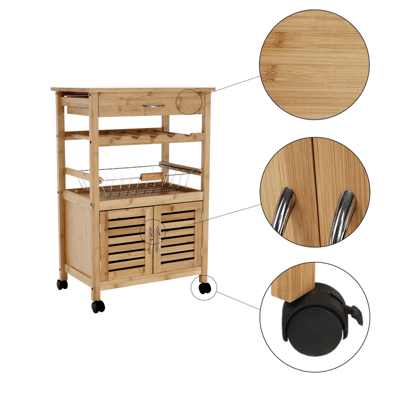 Casa si Gradina - Bucatarie si vesela - Ustensile bucatarie - Cosuri servire - Carucior de servire, natural, NAVID - Infinity.ro