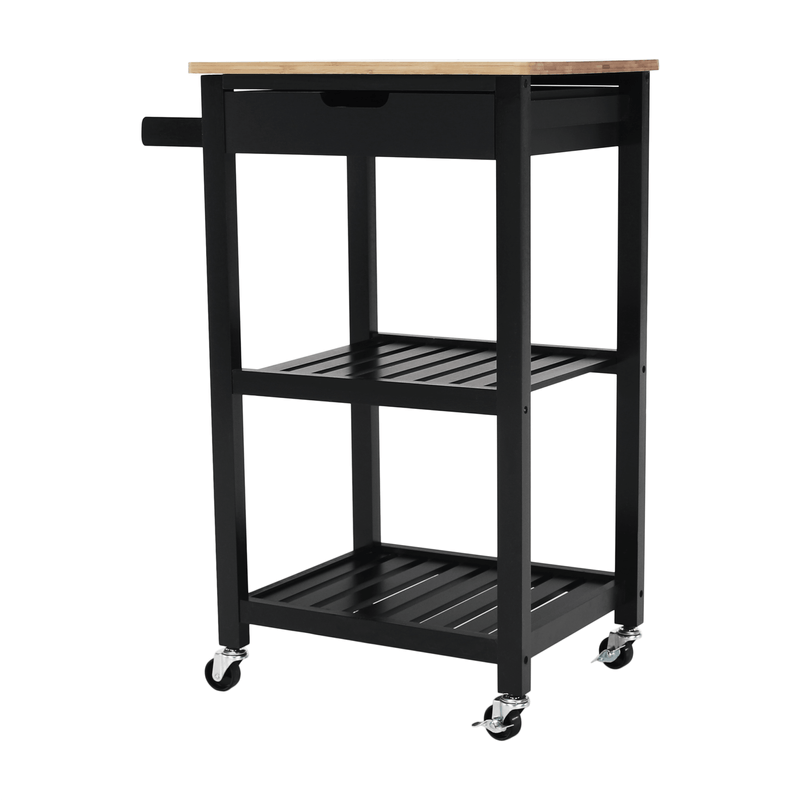 Casa si Gradina - Bucatarie si vesela - Ustensile bucatarie - Cosuri servire - Carucior de servire, natural/negru, ARETE - Infinity.ro