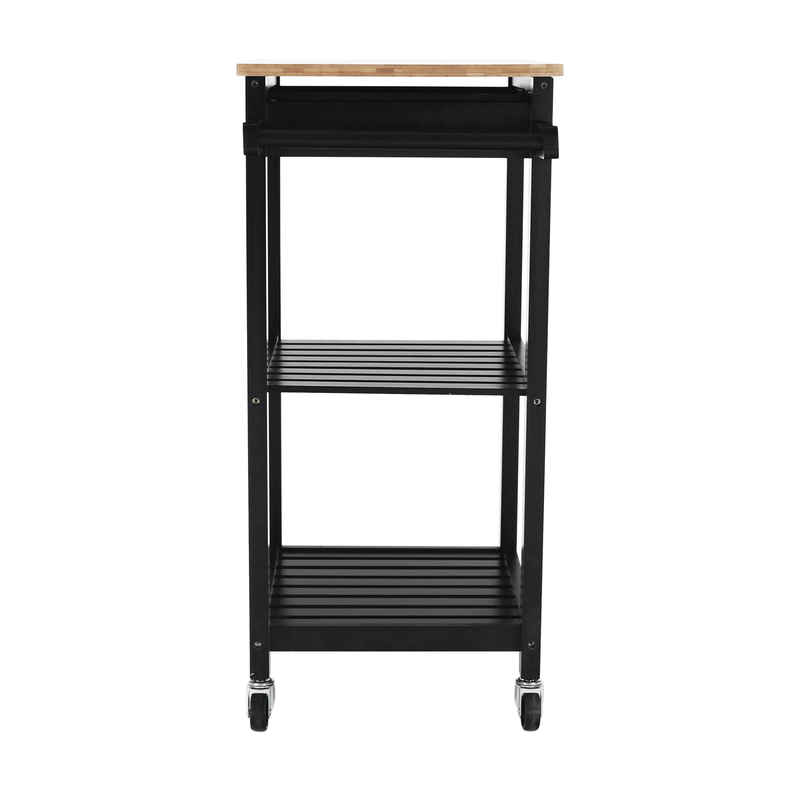 Casa si Gradina - Bucatarie si vesela - Ustensile bucatarie - Cosuri servire - Carucior de servire, natural/negru, ARETE - Infinity.ro