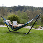 Casa si Gradina - Gradina si terasa - Balansoare si hamace - Hamace si suporturi - Hamac, turcoaz/albastru/verde, EVANA NEW - single - Infinity.ro