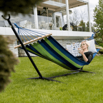 Casa si Gradina - Gradina si terasa - Balansoare si hamace - Hamace si suporturi - Hamac, turcoaz/albastru/verde, EVANA NEW - single - Infinity.ro