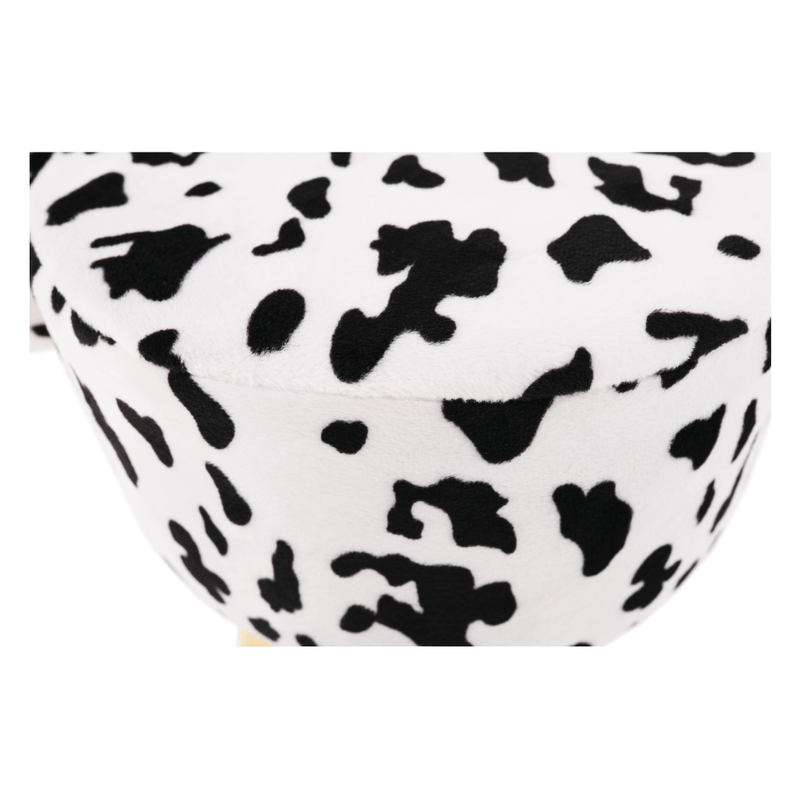 Casa si Gradina - Mobilier - Scaune si fotolii - Tabureti - Taburet in forma de vacuta, catifea Velvet alb/negru/natural, MOLLY - Infinity.ro