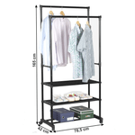 Casa si Gradina - Mobilier - Organizare si depozitare - Cuiere - Cuier cu doua randuri de rafturi, negru, TIRUS - Infinity.ro