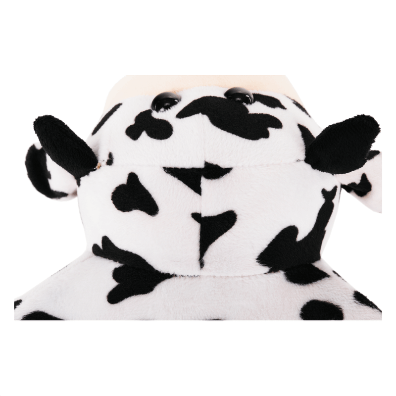 Casa si Gradina - Mobilier - Scaune si fotolii - Tabureti - Taburet in forma de vacuta, catifea Velvet alb/negru/natural, MOLLY - Infinity.ro