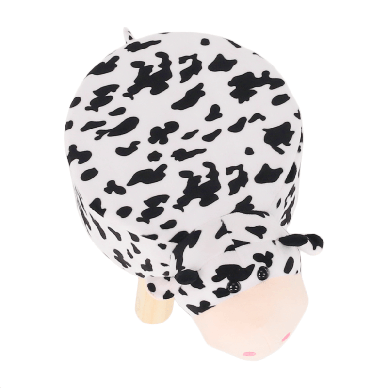 Casa si Gradina - Mobilier - Scaune si fotolii - Tabureti - Taburet in forma de vacuta, catifea Velvet alb/negru/natural, MOLLY - Infinity.ro