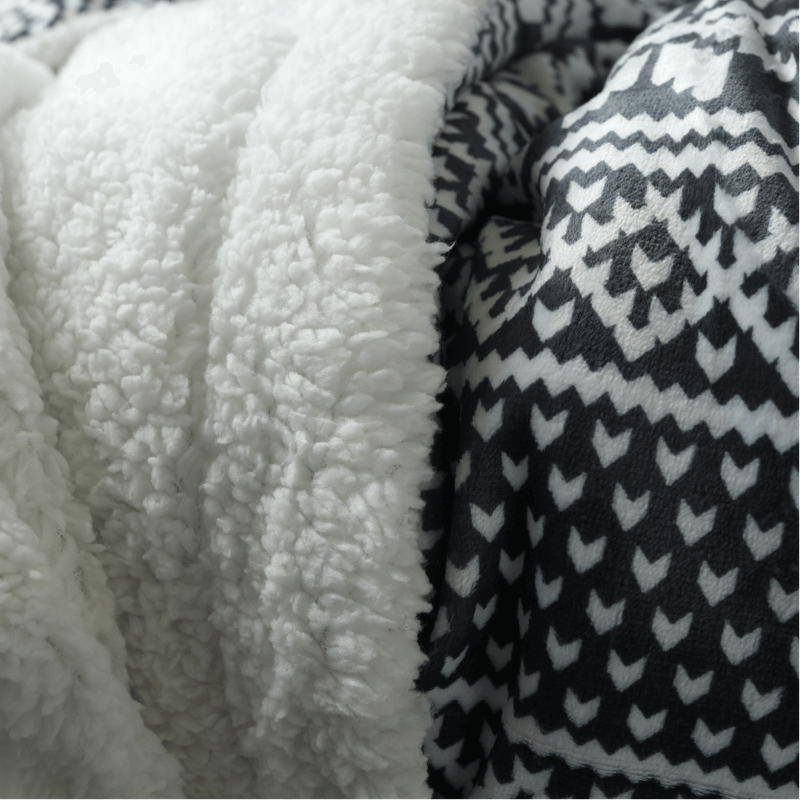 Casa si Gradina - Textile si covoare - Pături și cuverturi - Pături - Patura cu doua fete imitatie miel, motiv iarna, 150x200, MALENA - Infinity.ro