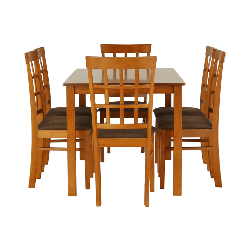 Casa si Gradina - Mobilier - Seturi de mobilier - Seturi mese si scaune - Set dining 1+6, cires, GRID NEW - Infinity.ro