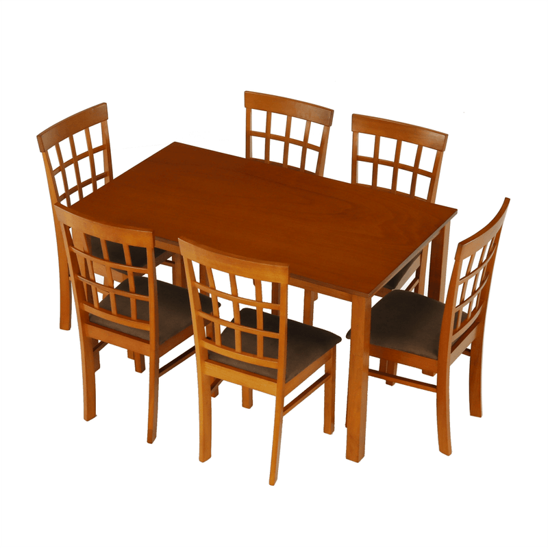 Casa si Gradina - Mobilier - Seturi de mobilier - Seturi mese si scaune - Set dining 1+6, cires, GRID NEW - Infinity.ro