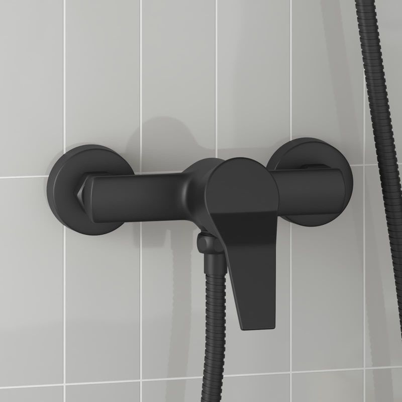 Casa si Gradina - Sanitare - Cazi si cabine de dus - Coloane si seturi de dus - Robinet mixer pentru dus Negru G 1 / 2 inci Alama - Infinity.ro