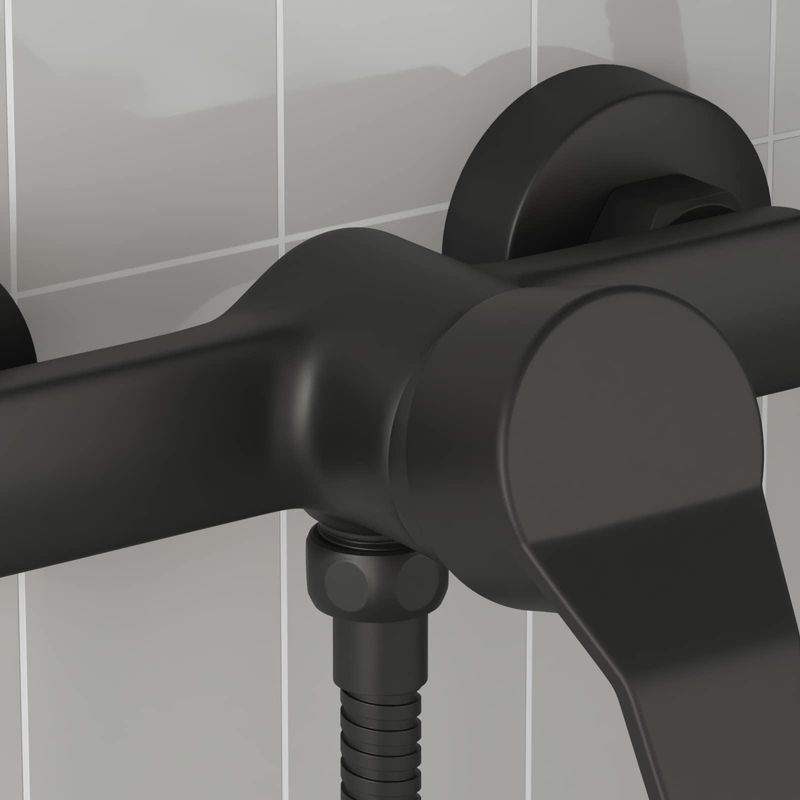 Casa si Gradina - Sanitare - Cazi si cabine de dus - Coloane si seturi de dus - Robinet mixer pentru dus Negru G 1 / 2 inci Alama - Infinity.ro