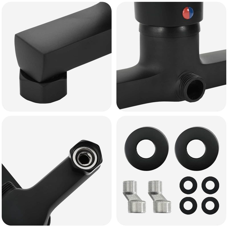 Casa si Gradina - Sanitare - Cazi si cabine de dus - Coloane si seturi de dus - Robinet mixer pentru dus Negru G 1 / 2 inci Alama - Infinity.ro