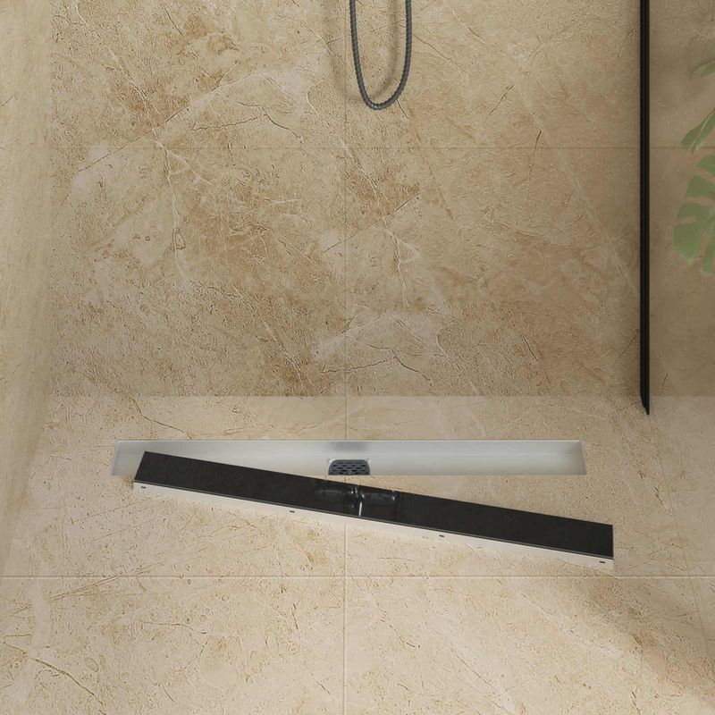 Casa si Gradina - Constructii - Materiale constructii - Sisteme de scurgere - Scurgere pentru dus cu capac din sticla si sifon de 360° 80 cm - Infinity.ro