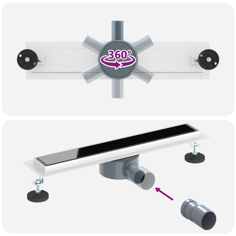 Casa si Gradina - Constructii - Materiale constructii - Sisteme de scurgere - Scurgere pentru dus cu capac din sticla si sifon de 360° 50 cm - Infinity.ro