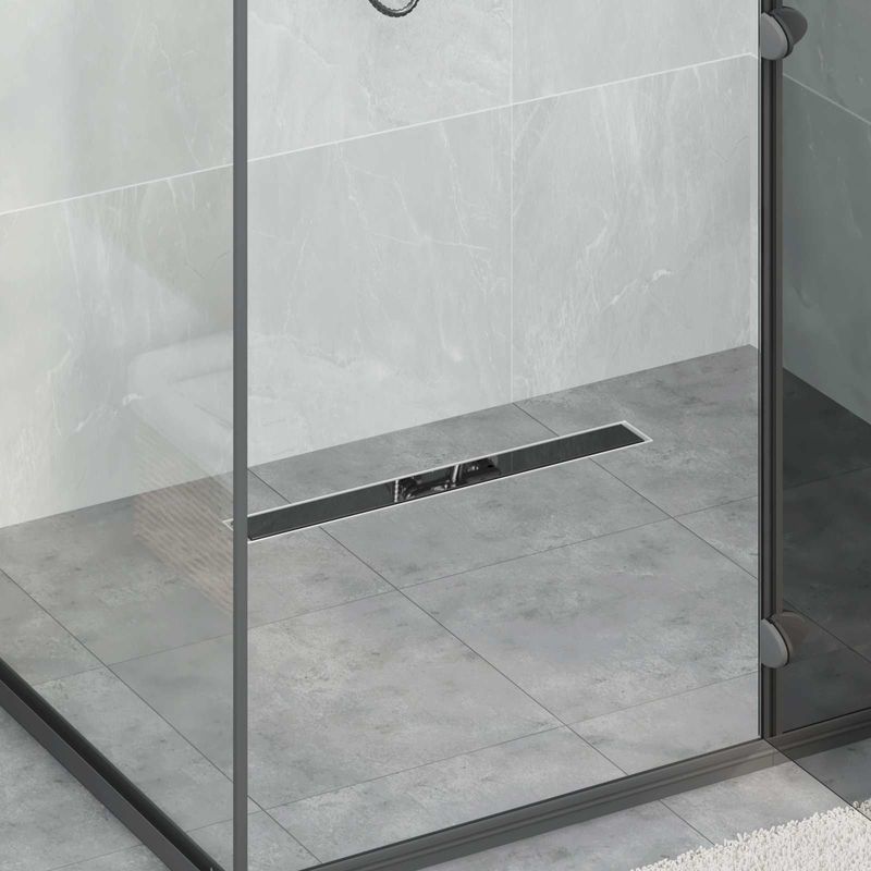 Casa si Gradina - Constructii - Materiale constructii - Sisteme de scurgere - Scurgere pentru dus cu capac din sticla si sifon de 360° 60 cm - Infinity.ro