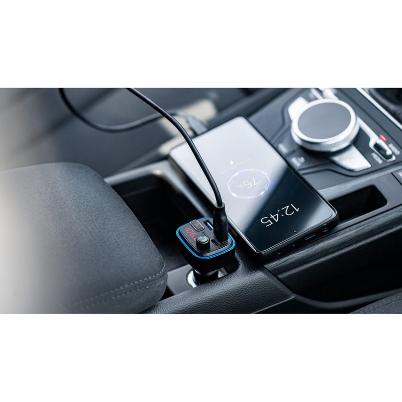 Auto si Moto - Electronice auto - Accesorii electronice auto - Transmiter FM auto, Peiying, Bluetooth 5.3, functie BASS, incarcare rapida, negru - Infinity.ro