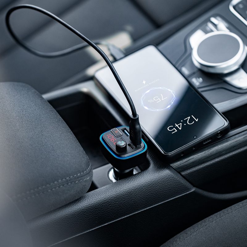 Auto si Moto - Electronice auto - Accesorii electronice auto - Transmiter FM auto, Peiying, Bluetooth 5.3, functie BASS, incarcare rapida, negru - Infinity.ro