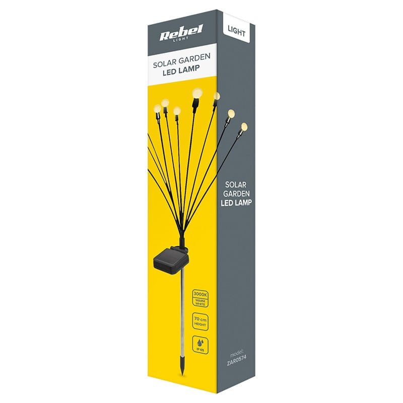 Casa si Gradina - Corpuri si surse de iluminat - Iluminat exterior - Lampi solare - Lampa solara, Rebel, 10 LED-uri, IP65, negru - Infinity.ro