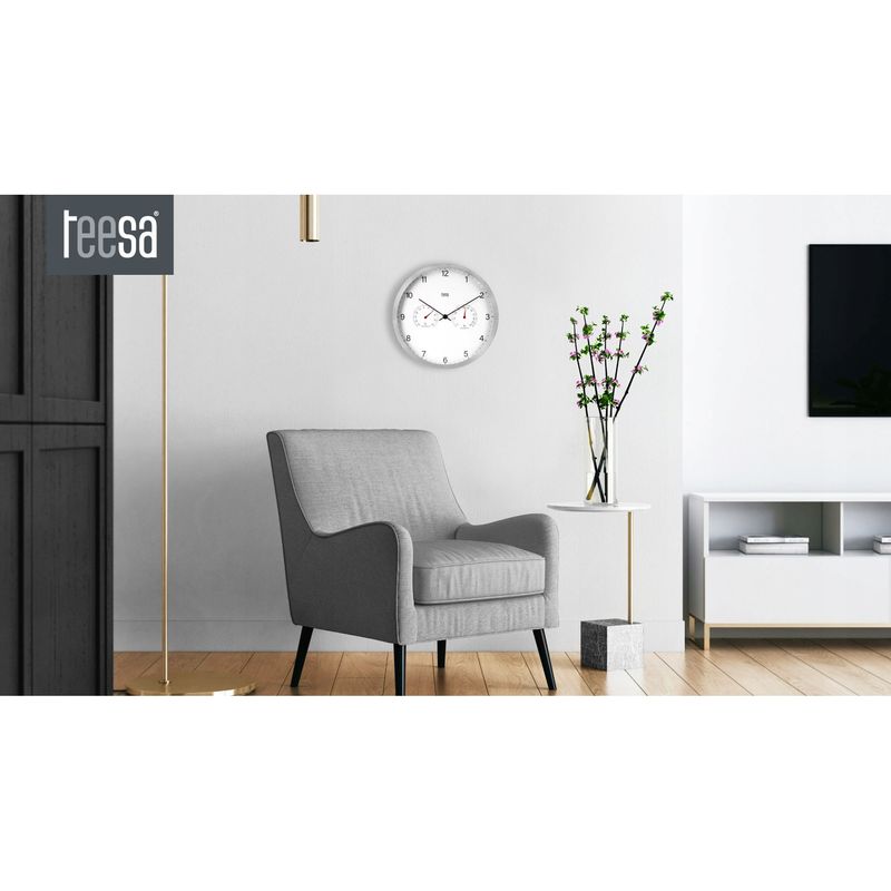 Casa si Gradina - Decoratiuni - Ceasuri - Ceas de perete, Teesa, 30 cm, cu termometru si hidrometru, alb - Infinity.ro
