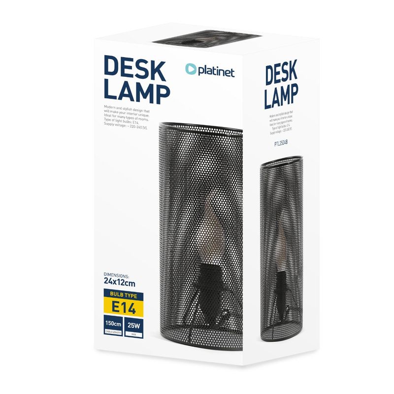 Casa si Gradina - Corpuri si surse de iluminat - Veioze si lampi - Veioze - Veioza 25 w e14 metal negru platinet 12 cm - Infinity.ro