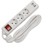 Casa si Gradina - Electrice - Accesorii electrice - Prelungitoare, triple, fise - Prelungitor OEM FL3G15WUSB, 3 prize, 1.5 m Alb - Infinity.ro