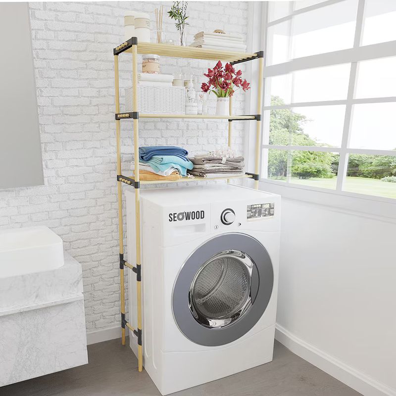 Casa si Gradina - Mobilier - Biblioteci si rafturi - Rafturi - Raft modular pentru masina de spalat rufe, SEOWOOD, SEO-8166, 158 cm - Infinity.ro