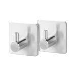 Casa si Gradina - Sanitare - Suporturi si accesorii baie - Accesorii baie - Set carlige autoadezive pentru baie 2 bucati, inox - Infinity.ro