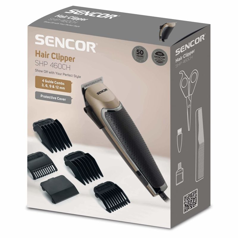 Ingrijire personala si Cosmetice - Aparate & accesorii ingrijire personala - Aparate de ras si tuns - Aparate de tuns - Set aparat de tuns/ras, Sencor, Lama din otel inoxidabil, 4 capete, Negru - Infinity.ro