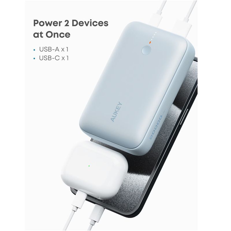 Laptop, Telefoane si Tablete - Telefoane mobile si accesorii - Accesorii Telefoane - Baterii externe - Acumulator extern AUKEY PB-Y57, 20.000mAh 22.5W, Blue - Infinity.ro