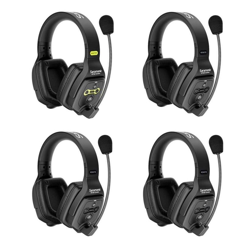 Laptop, Telefoane si Tablete - Telefoane fixe si sisteme teleconferinta - Sisteme de teleconferinta - Sistem Intercom Wireless pentru 4 Persoane Saramonic WiTalk WT4D Full-Duplex 1.9GHz Casti Dual-ear Negru - Infinity.ro