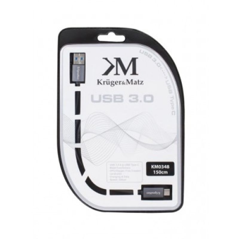 Laptop, Telefoane si Tablete - Telefoane mobile si accesorii - Accesorii Telefoane - Cabluri si adaptoare telefoane - Cablu de date type C Krüger & Matz, 1 m BASIC - Infinity.ro