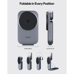 Laptop, Telefoane si Tablete - Telefoane mobile si accesorii - Accesorii Telefoane - Incarcatoare telefoane - Incarcator magnetic 3 in 1 Aukey MagFusion LC-MC312, 15W Qi2, gri - Infinity.ro