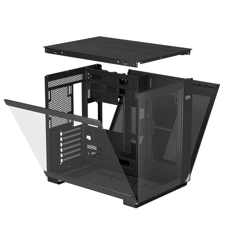 PC, gaming si accesorii - Componente PC - Componente - Carcase PC si server - Carcasa PCCOOLER, Middle Tower, ATX, fara sursa, sticla securizata, negru, USB 3.2 gen 1 x 2, USB Type-C x 2, mic, audio - Infinity.ro