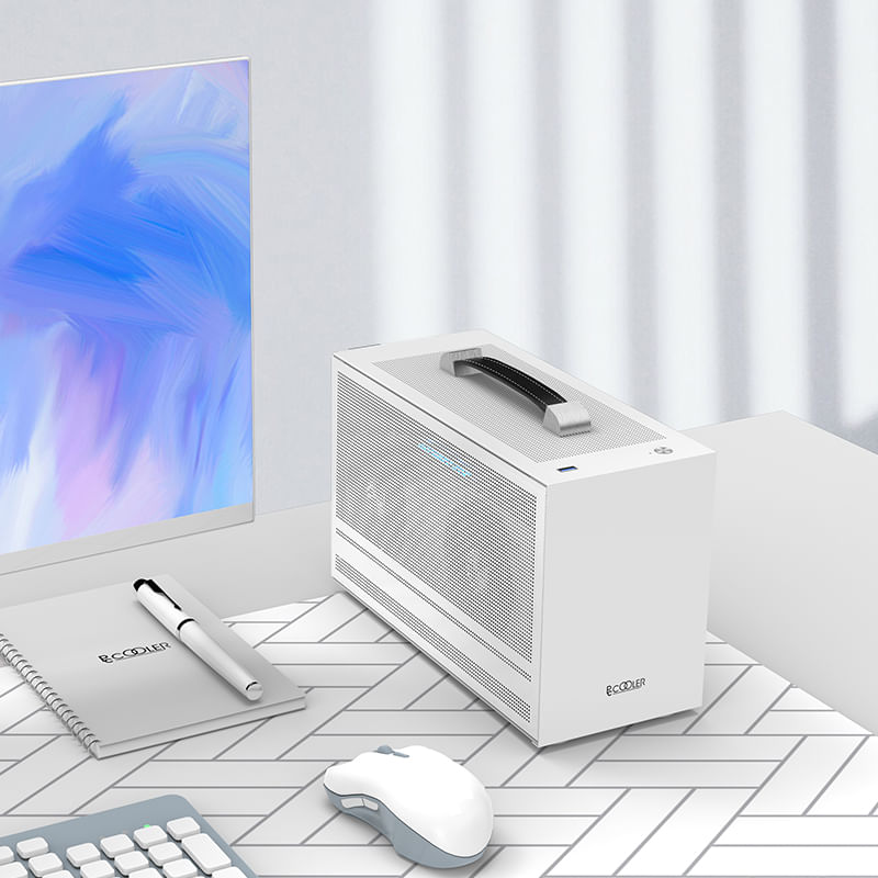 PC, gaming si accesorii - Componente PC - Componente - Carcase PC si server - Carcasa PCCOOLER, Mini Tower, ITX, fara sursa, fereastra laterala tip MESH, alb, USB 3.2 gen 1 x 1, USB Type-C x 1 - Infinity.ro