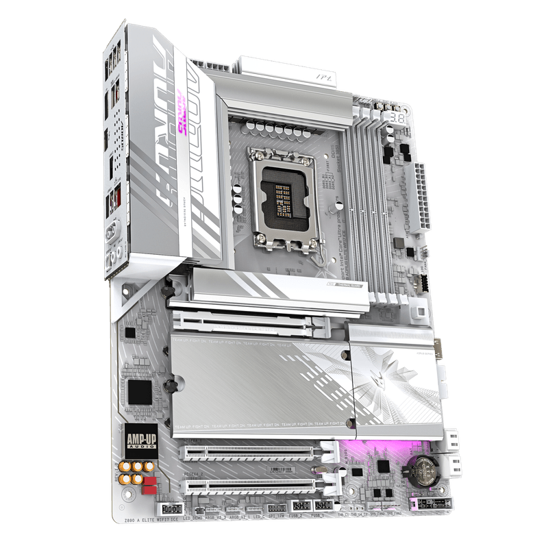 PC, gaming si accesorii - Componente PC - Componente - Placi de baza - Placa de baza GIGABYTE Z890 A ELITE WF7 ICE, LGA1851, DDR5, BT, Wi-Fi, ATX, Alb - Infinity.ro