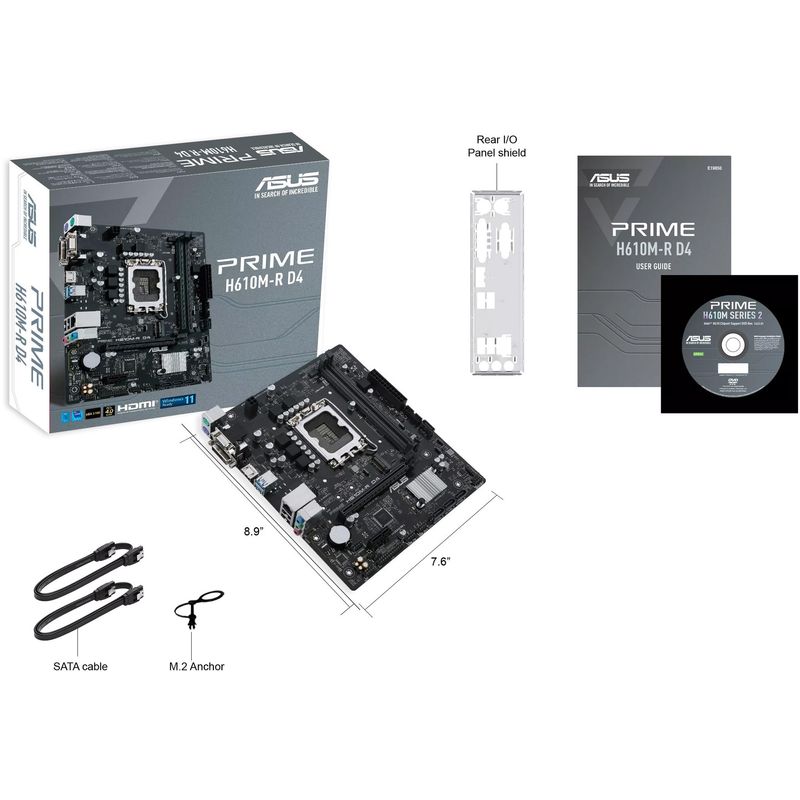PC, gaming si accesorii - Componente PC - Componente - Placi de baza - Placa de baza Asus Prime H610M-R D4-SI, LGA 1700, 2xDDR4, Negru, Micro-ATX - Infinity.ro