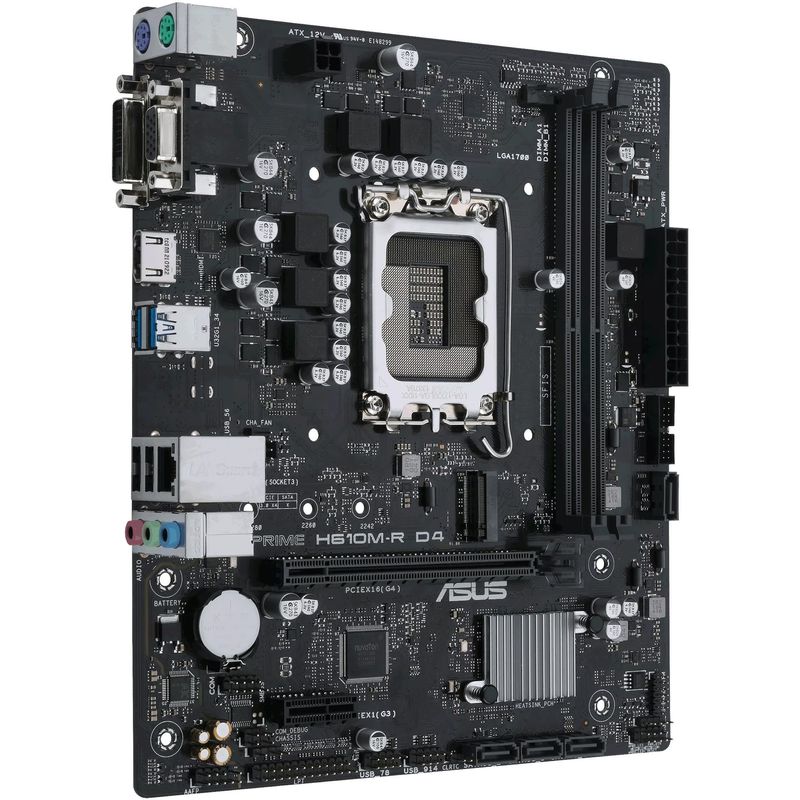 PC, gaming si accesorii - Componente PC - Componente - Placi de baza - Placa de baza Asus Prime H610M-R D4-SI, LGA 1700, 2xDDR4, Negru, Micro-ATX - Infinity.ro