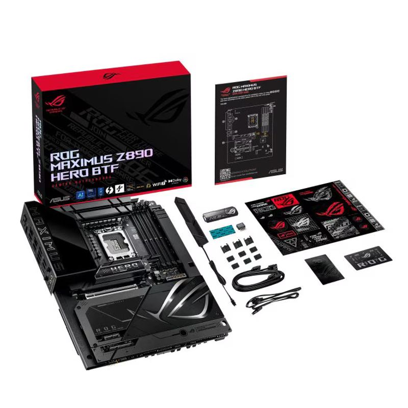 PC, gaming si accesorii - Componente PC - Componente - Placi de baza - Placa de baza, ASUS, ROG MAXIMUS Z890 HERO BTF, Intel Z890, 4xDDR5, 256GB, ATX, RGB - Infinity.ro