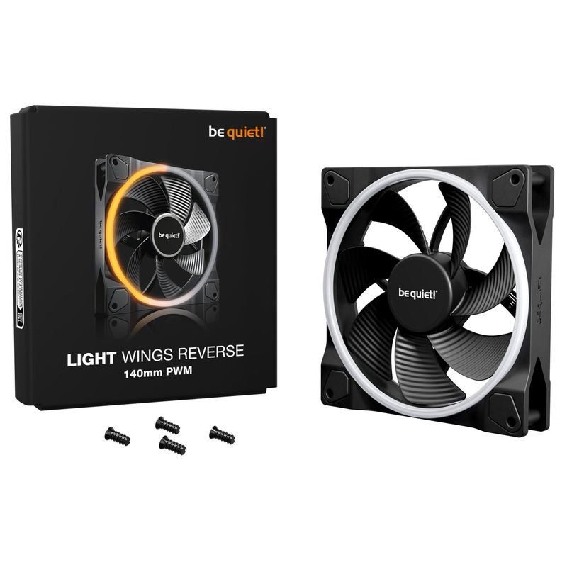PC, gaming si accesorii - Componente PC - Coolere si Ventilatoare PC - Ventilatoare PC - Ventilator PC be quiet! Light Wings 140 mm PWM Reverse, negru, ARGB, BL134 - Infinity.ro
