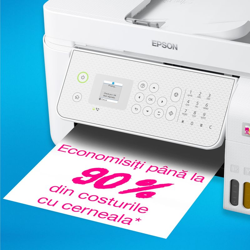 PC, gaming si accesorii - Imprimante, scanere & consumabile - Imprimante - Imprimante si multifunctionale - Multifunctional Inkjet color CISS Epson EcoTank L5316, A4, 10 ppm, USB, Retea, Wireless Alb - Infinity.ro