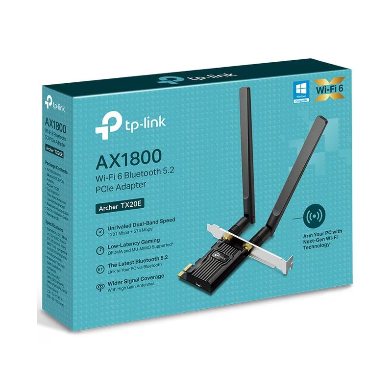 PC, gaming si accesorii - Retelistica - Placi de retea - Placa de retea TP-Link Archer TX20E, AX1800, Dual-Band, Wi-Fi 6, Bluetooth 5.2 - Infinity.ro