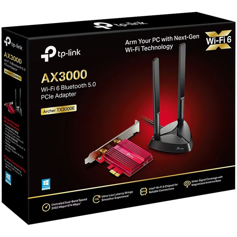 PC, gaming si accesorii - Retelistica - Placi de retea - Placa de retea wireless TP-Link Archer TX3000E, WiFi 6, Dual-Band, antena externa - Infinity.ro