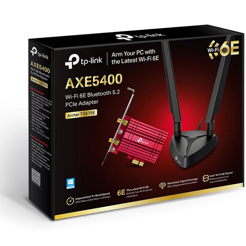 PC, gaming si accesorii - Retelistica - Placi de retea - Placa de retea TP-Link Archer TXE75E, AXE5400, Tri-Band, Wi-Fi 6E, Bluetooth 5.3 - Infinity.ro