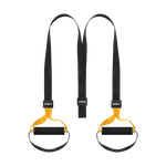 Sport si Outdoor - Fitness - Accesorii fitness - Benzi elastice fitness - Set accesorii fitness, Tasmy TRX P3-1, 2x150cm, 500kg, negru/galben - Infinity.ro
