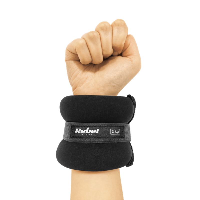 Sport si Outdoor - Fitness - Greutati si echipament - Greutati - Set 2 greutati fitness, Rebel, 2x2kg, Negru - Infinity.ro