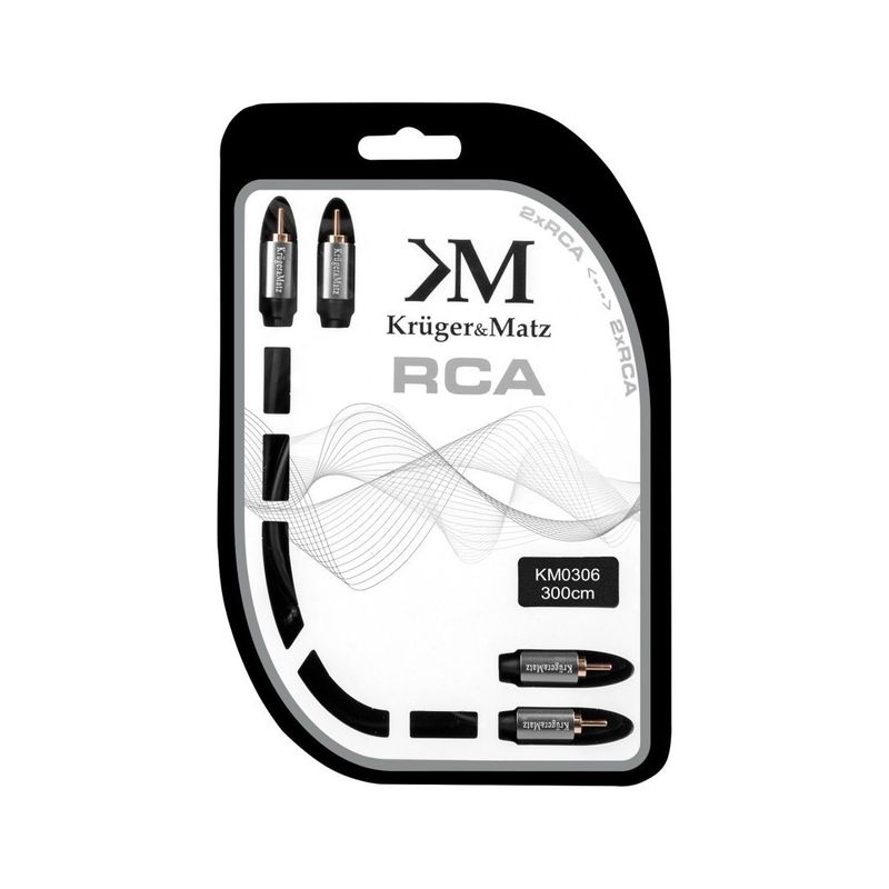 TV, Audio-Video si Foto - Accesorii TV si audio - Cabluri si adaptoare audio - Cablu 2 RCA - 2 RCA 3 M Kruger&Matz - Infinity.ro