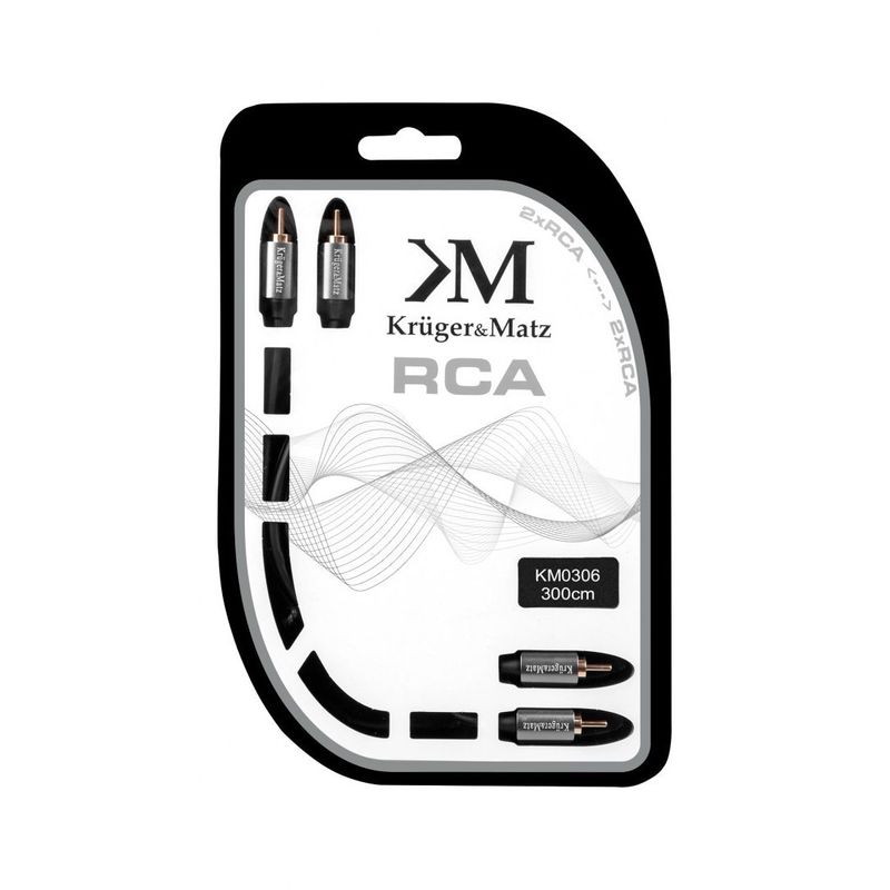 TV, Audio-Video si Foto - Accesorii TV si audio - Cabluri si adaptoare audio - Cablu 2 RCA - 2 RCA 3 M Kruger&Matz - Infinity.ro