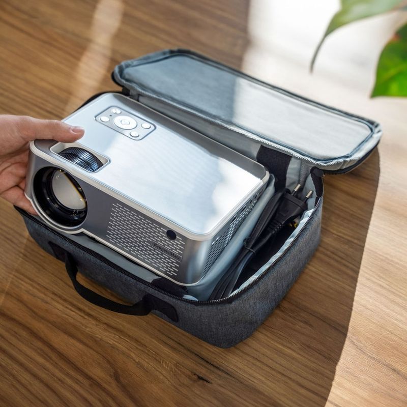 TV, Audio-Video si Foto - Videoproiectoare si accesorii - Accesorii videoproiectoare - Husa proiector Kruger&Matz, Gri - Infinity.ro