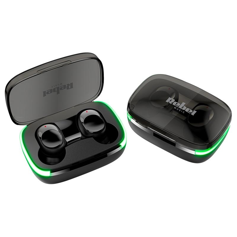 TV, Audio-Video si Foto - Portabile audio - Casti audio - Casti wireless TWS-Y60, Rebel, Bluetooth 5.3, Negru - Infinity.ro