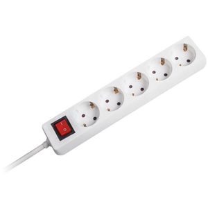 Prelungitor 3x1.5mm 5 prize 5m intrerupator alb